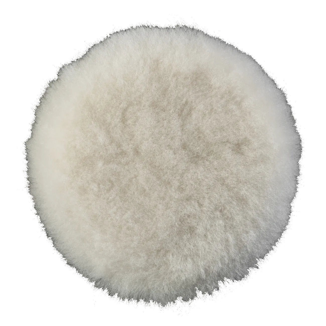 FURY M white super cut rotary wool polishing pad 135mm front view showing dense natural lambswool