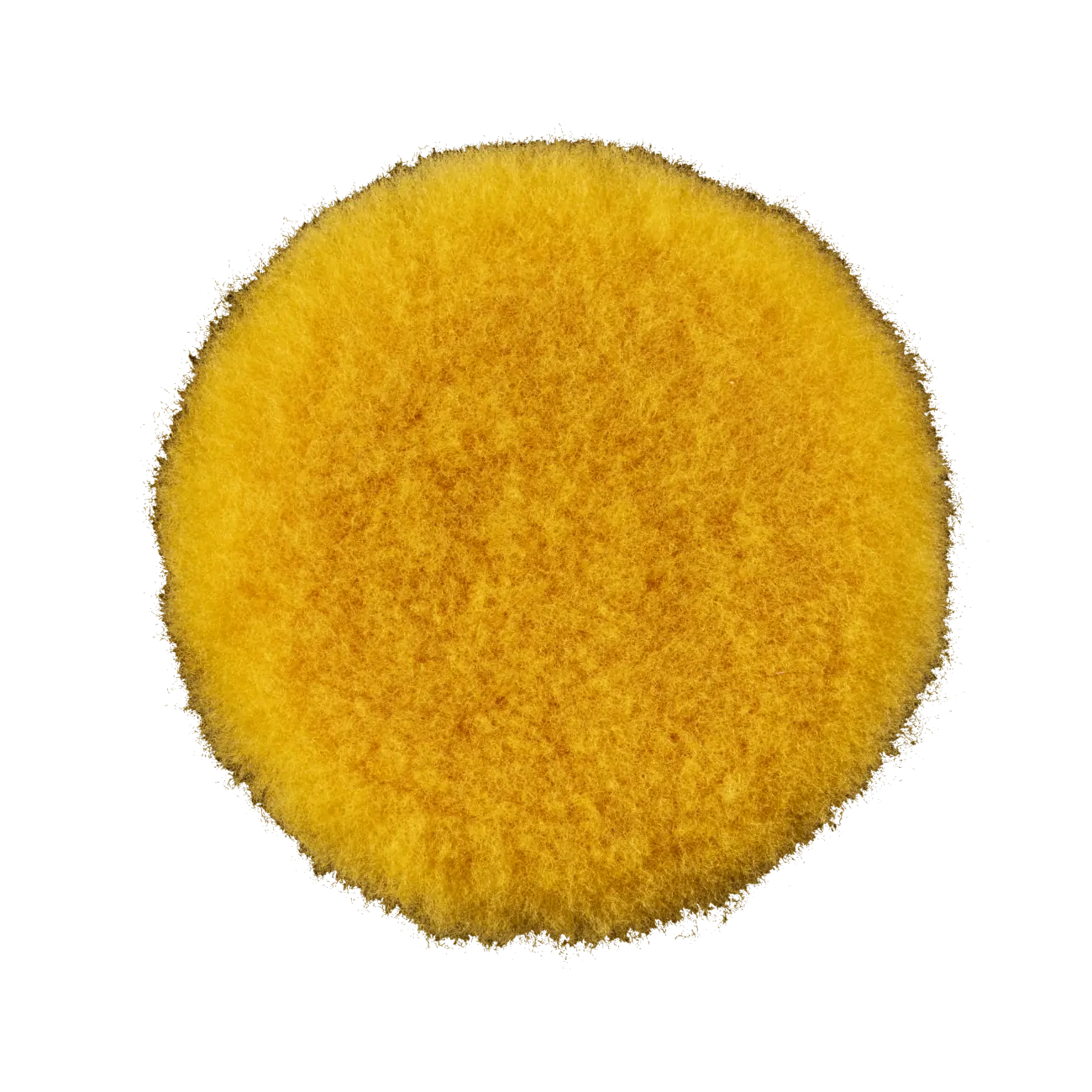 FURY D yellow heavy cut rotary wool polishing pad 135mm front view natural lambswool for maximum defect removal