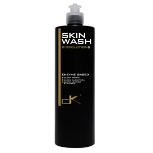 DK Skin Wash Biosolutions enzyme based interior cleaner bottle clean fabric alcantara leather and plastic automotive bio cleaning solution by DK